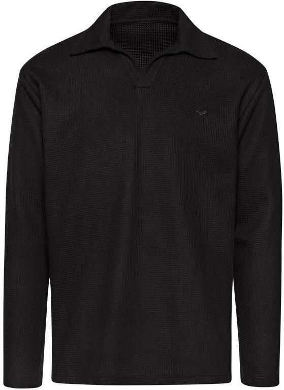 Trigema Poloshirt met lange mouwen zonder knoopsluiting in wafeloptiek (1-delig) - Foto 2