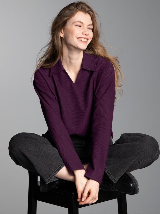 Trigema Poloshirt Sweatshirt met kraag en V-hals (1-delig) - Foto 3