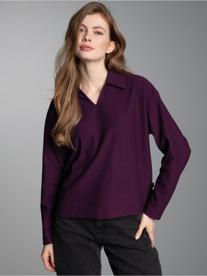 Trigema Poloshirt Sweatshirt met kraag en V-hals (1-delig)