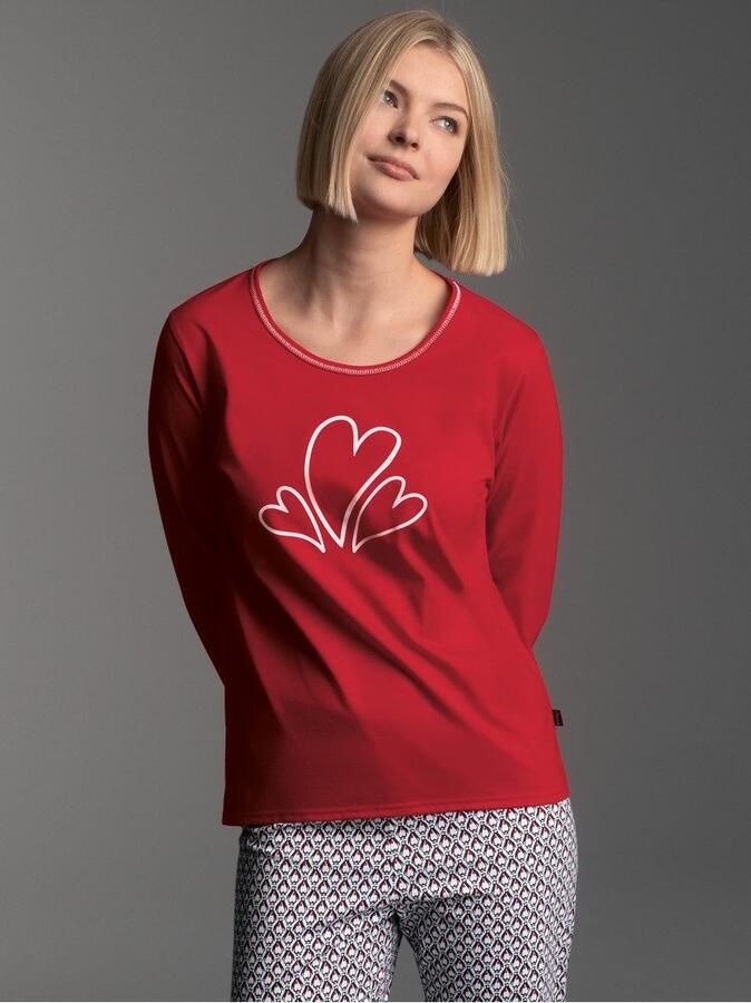 Trigema Pyjama-bovenstuk met lief Hartjes-print (1-delig)