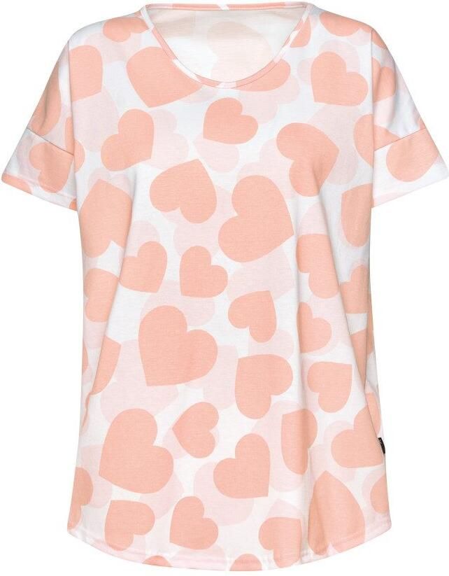 Trigema Pyjama oversized T-shirt met allover hartjes-print (1-delig) - Foto 2