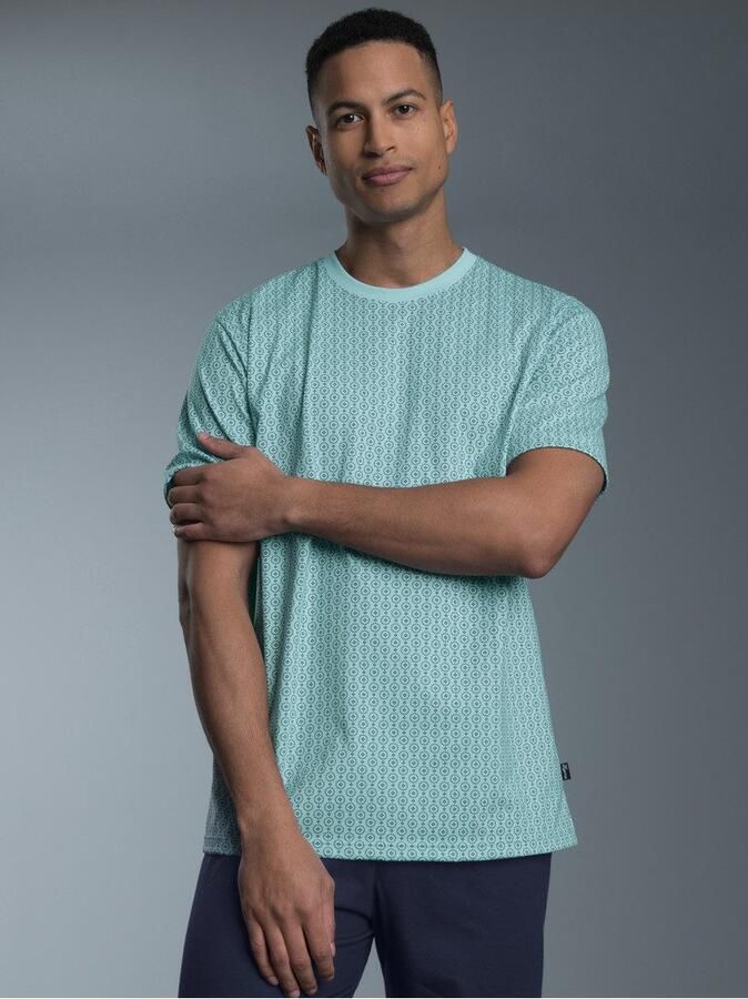 Trigema Pyjama T-shirt met allover vintage-patroon (1-delig)