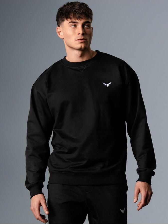 Trigema Sweatshirt oversized sweatshirt met logo patch