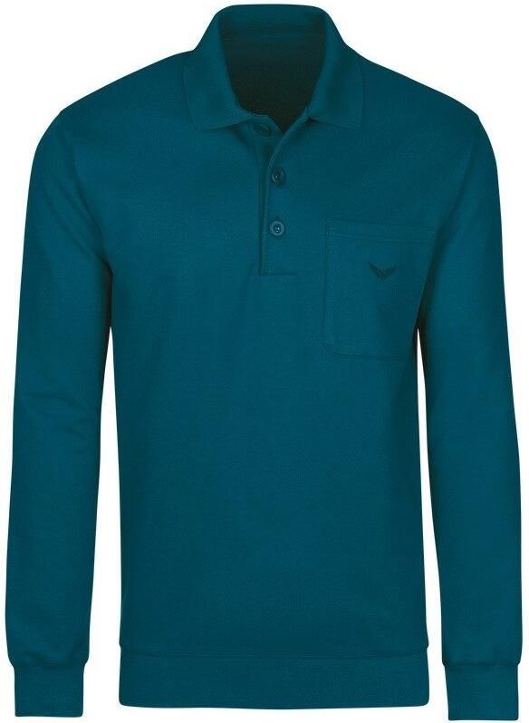 Trigema Sweatshirt Polo met lange mouwen in sweatkwaliteit