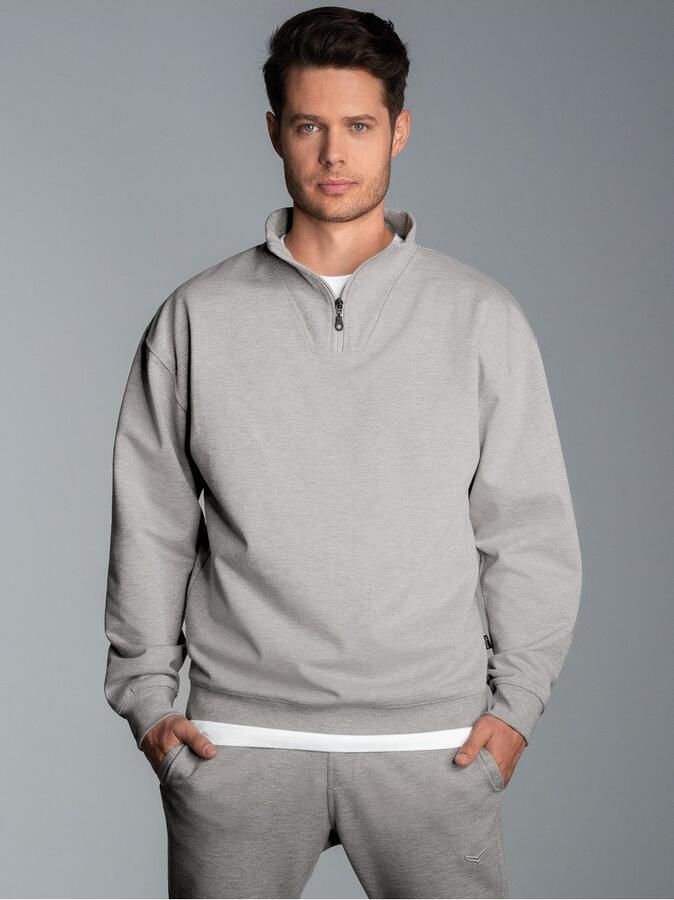 Trigema Sweatshirt troyer in comfortabele sweatkwaliteit