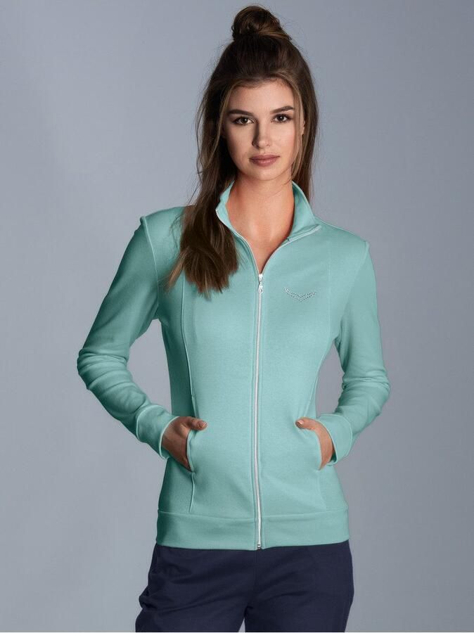 Trigema Sweatvest jas veredeld met kristallen (1-delig) - Foto 4