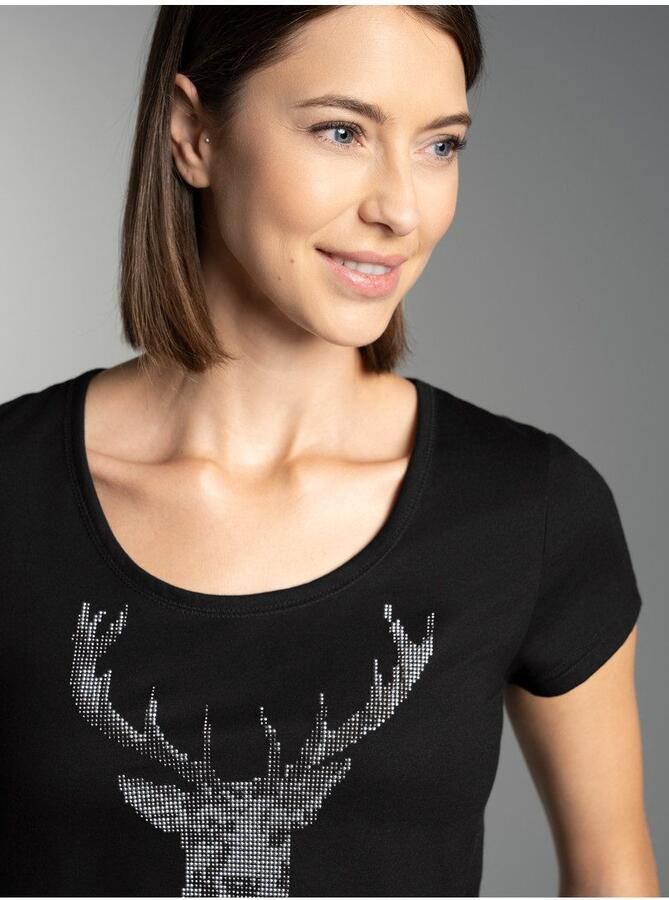 Trigema T-shirt glitteredelhert (1-delig) - Foto 2