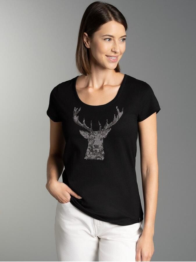 Trigema T-shirt glitteredelhert (1-delig)