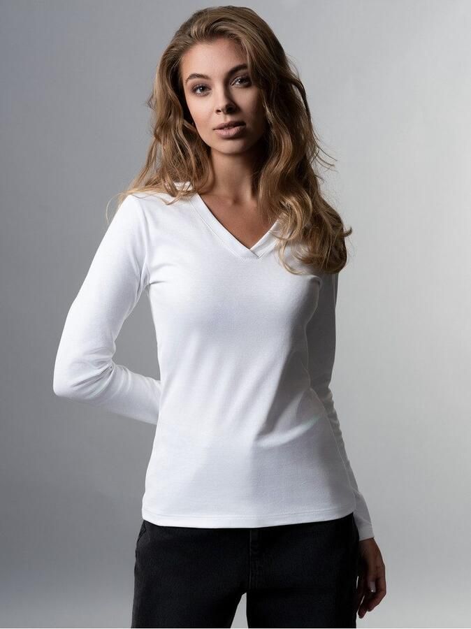 Trigema T-shirt langarmshirt met V-hals (1-delig) - Foto 3