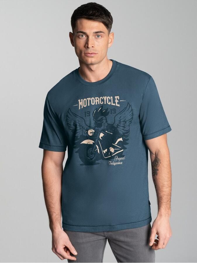 Trigema T-shirt met grote motorfiets-printmotief (1-delig)