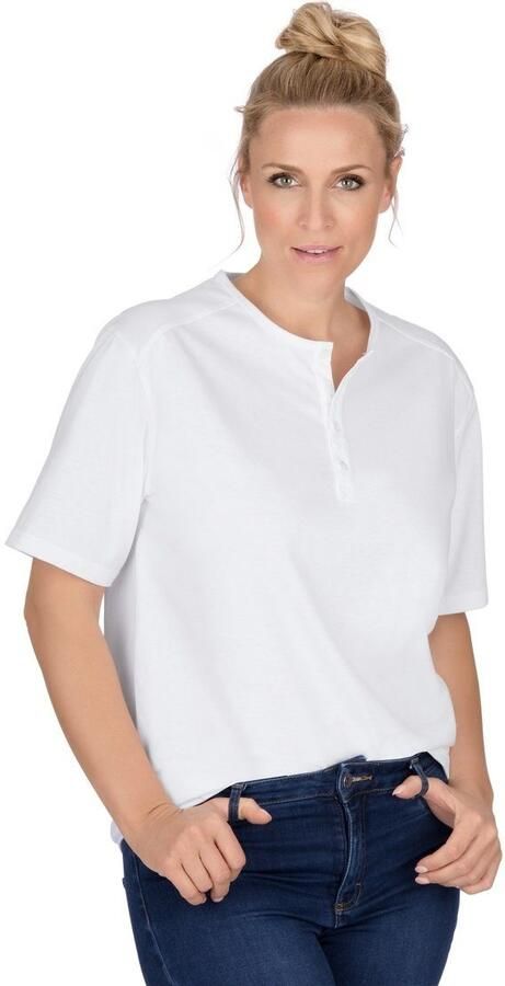 Trigema T-shirt met knooplijst DELUXE katoen (1-delig) - Foto 4