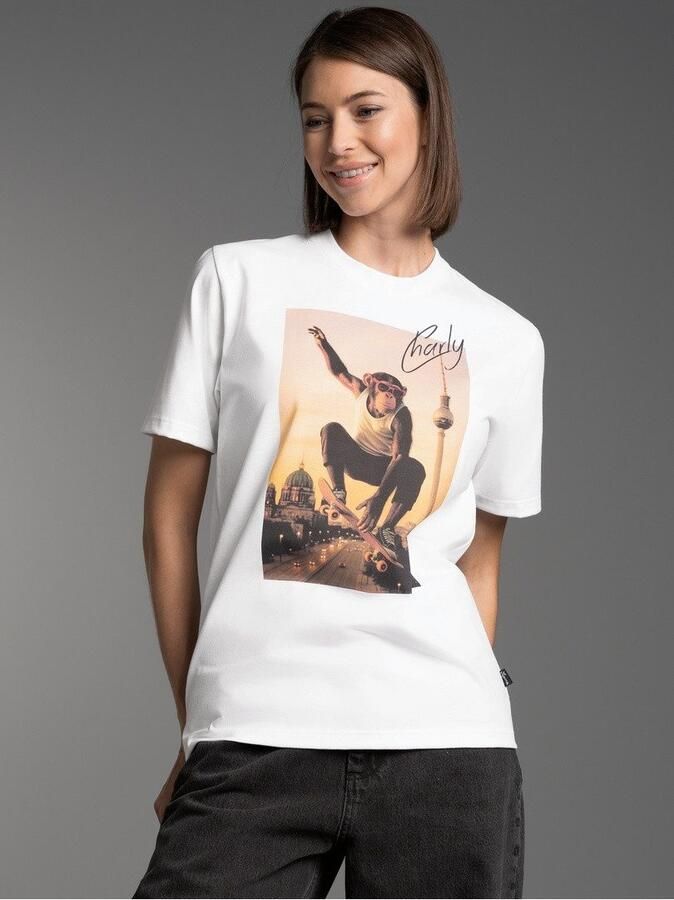 Trigema T-shirt T-Shirt Affe Charly Skateboard (1-delig) - Foto 2