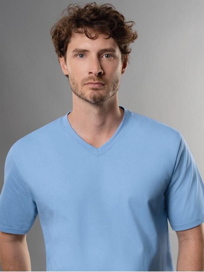 Trigema T-shirt V-Shirt DELUXE katoen (1-delig)