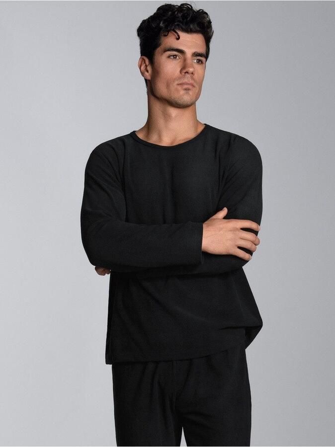 Trigema Tricot-fleecetrui fleece-shirt met ronde hals - Foto 2