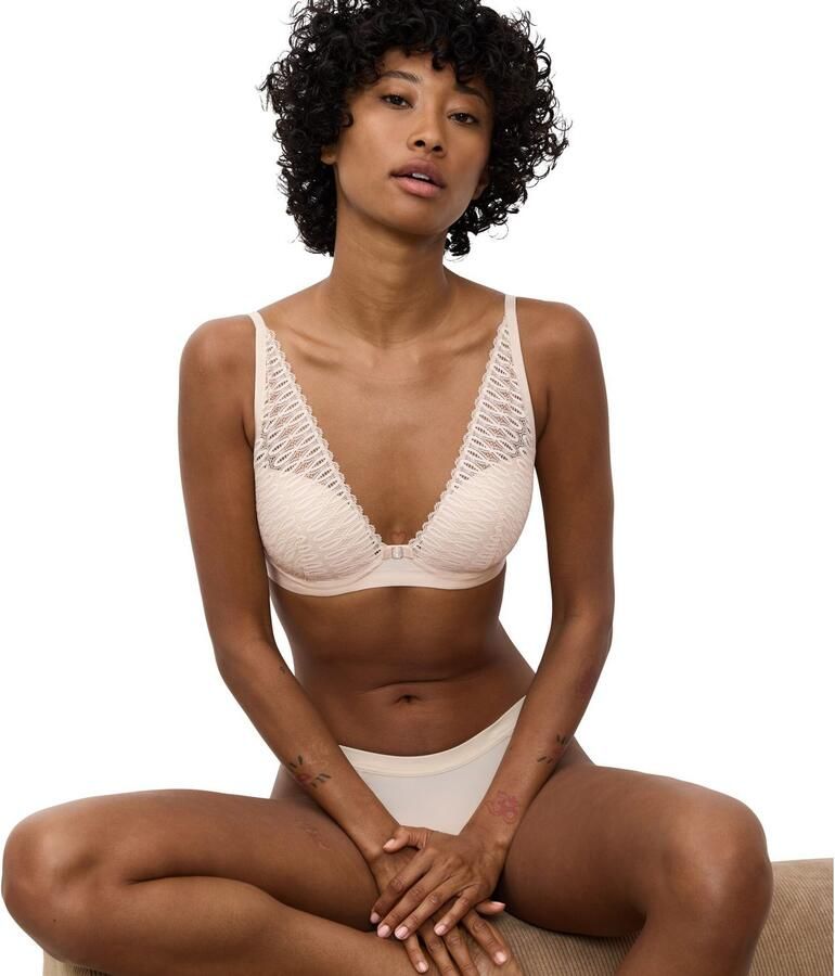 Triumph Beugel-bh Aura Spotlight WP moderne grafische kant diepe v-hals - Foto 3