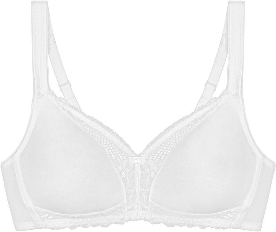 Triumph Beugelloze-bh Modern Lace+Cotton Kanteninzetstukken sterke steun zonder beugel ademend licht