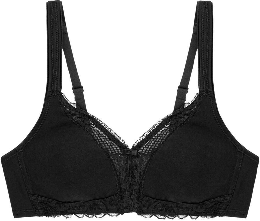 Triumph Beugelloze-bh Modern Lace+Cotton Kanteninzetstukken sterke steun zonder beugel ademend licht