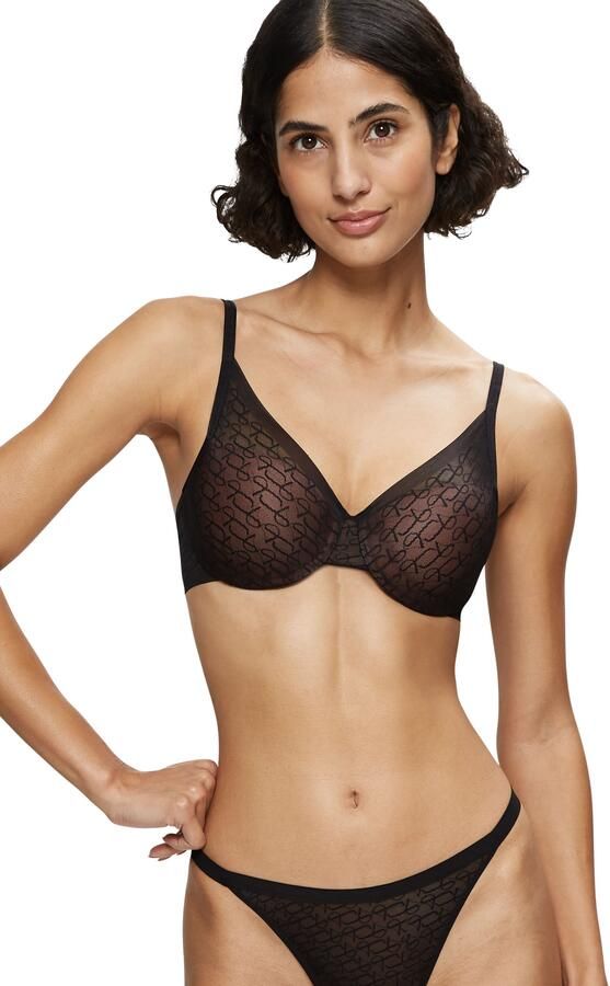 Triumph Bh met halve steuncups Signature Sheer Monogram-tule gevoerde cups kanten details zacht tule - Foto 6