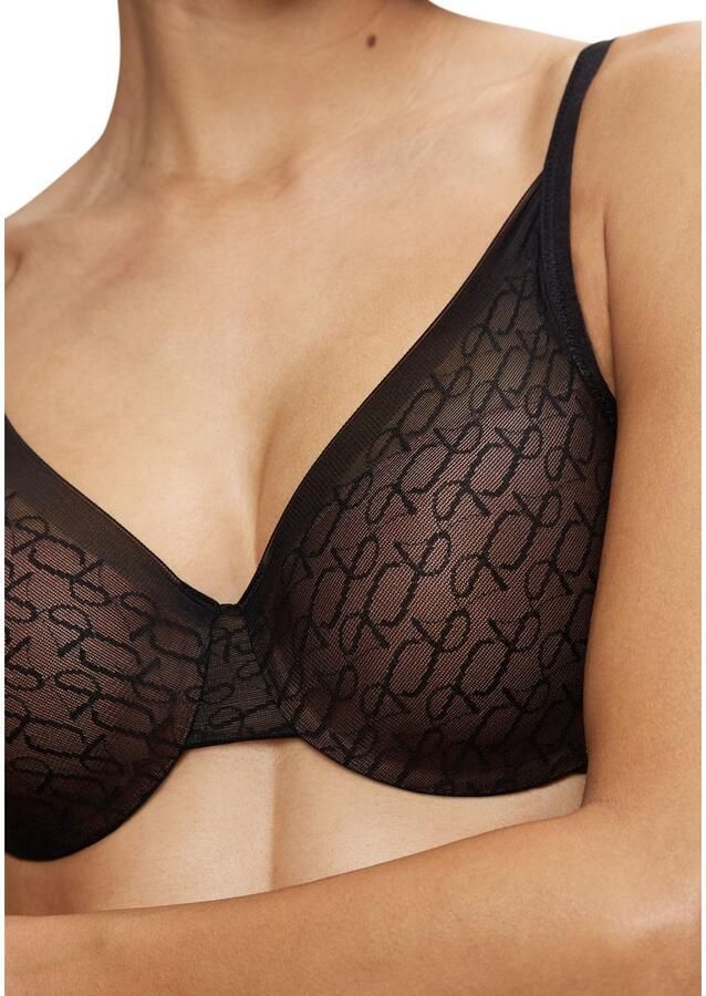 Triumph Bh met halve steuncups Signature Sheer Monogram-tule gevoerde cups kanten details zacht tule - Foto 3