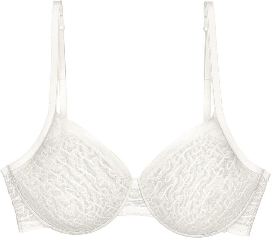 Triumph Bh met halve steuncups Signature Sheer Monogram-tule gevoerde cups kanten details zacht tule