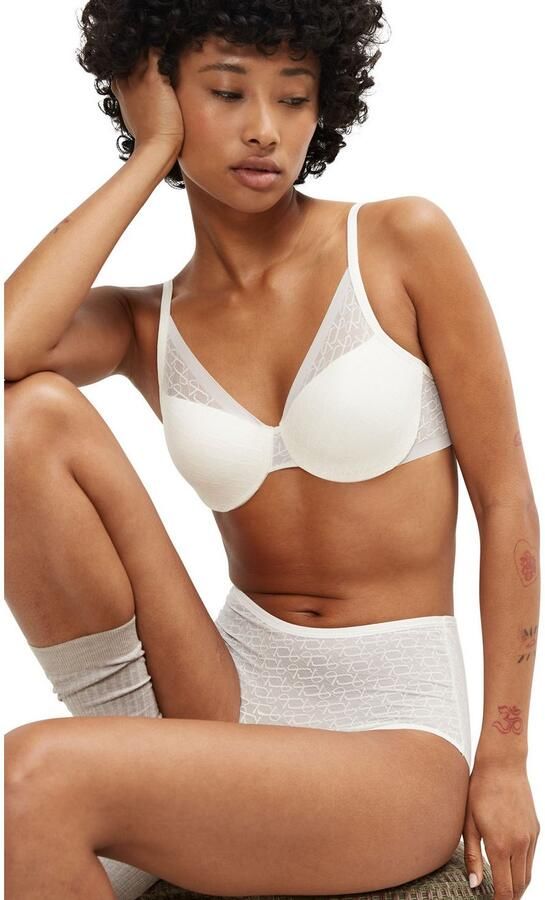 Triumph Bh met halve steuncups Signature Sheer Monogram-tule gevoerde cups kanten details zacht tule - Foto 4