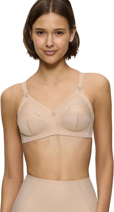 Triumph Bh zonder beugels Doreen + Cotton 01 N Klassieker met gaatjesborduurwerk (1-delig) - Foto 5