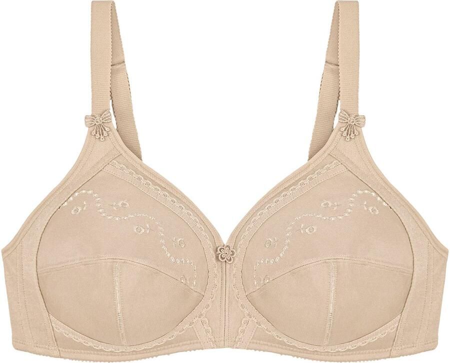 Triumph Bh zonder beugels Doreen + Cotton 01 N Klassieker met gaatjesborduurwerk (1-delig)