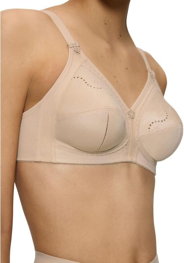 Triumph Bh zonder beugels Doreen + Cotton 01 N Klassieker met gaatjesborduurwerk (1-delig) - Foto 2