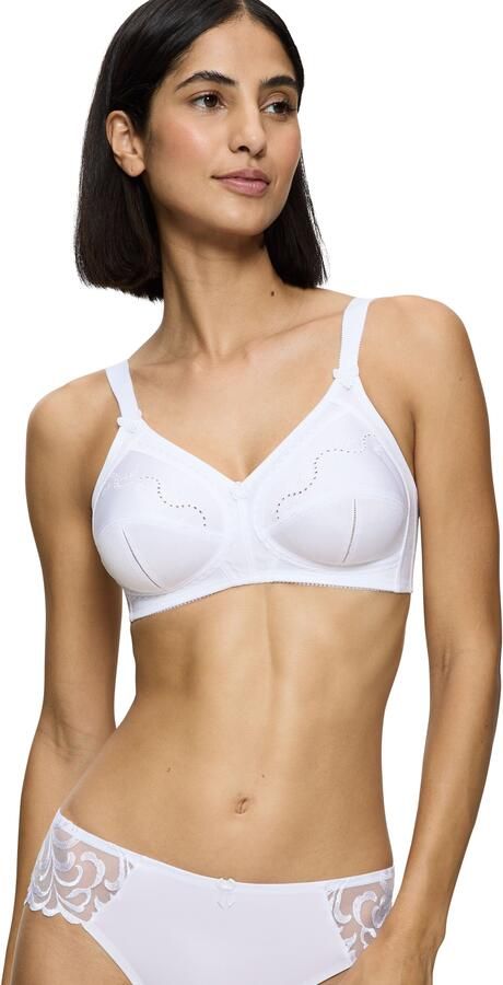 Triumph Bh zonder beugels Doreen + Cotton 01 N Klassieker met gaatjesborduurwerk (1-delig) - Foto 5