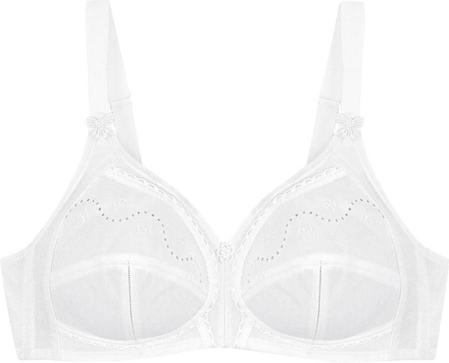 Triumph Bh zonder beugels Doreen + Cotton 01 N Klassieker met gaatjesborduurwerk (1-delig)