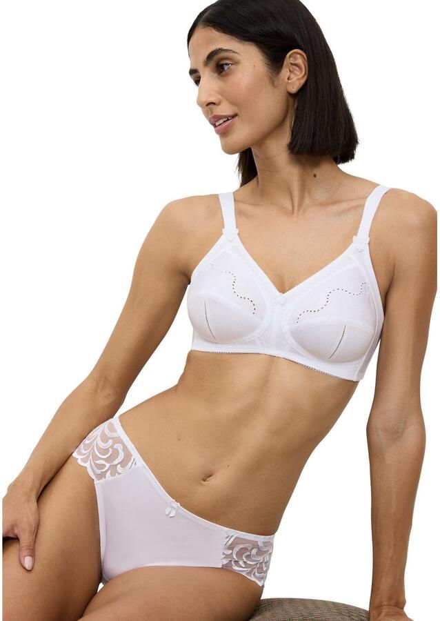 Triumph Bh zonder beugels Doreen + Cotton 01 N Klassieker met gaatjesborduurwerk (1-delig) - Foto 3