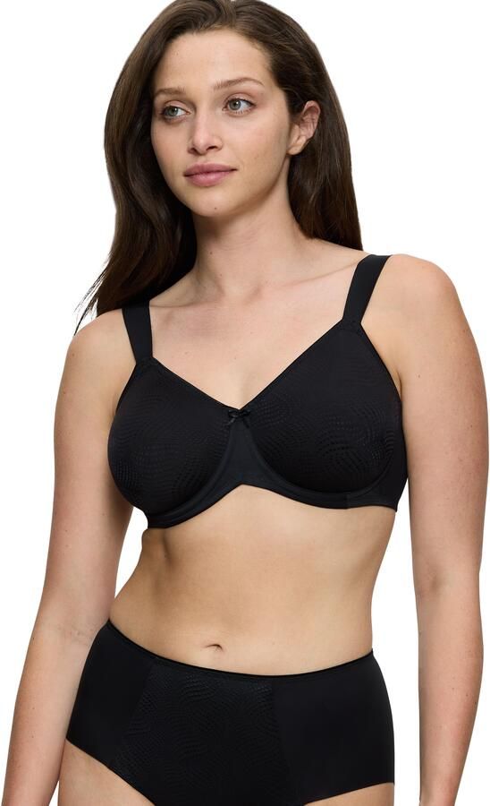 Triumph Minimizer-bh Essential Minimizer Glinsterend jacquardpatroon met beugel kleine satijnen strik - Foto 12