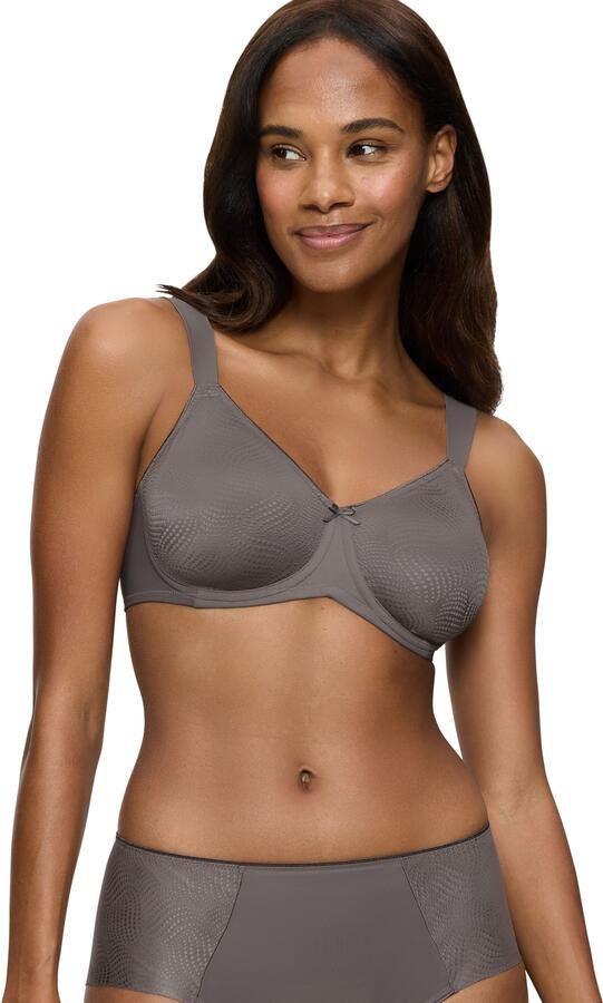 Triumph Minimizer-bh Essential Minimizer Glinsterend jacquardpatroon met beugel kleine satijnen strik - Foto 5