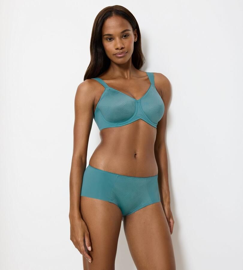 Triumph Minimizer-bh Essential Minimizer Glinsterend jacquardpatroon met beugel kleine satijnen strik - Foto 2