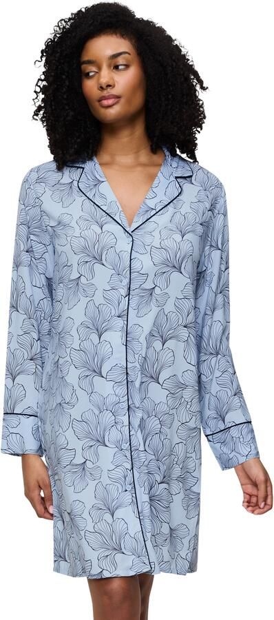 Triumph Nachthemd Boyfriend Fit NDW met doorlopende knoopsluiting lange mouwen kraag casual pasvorm - Foto 5