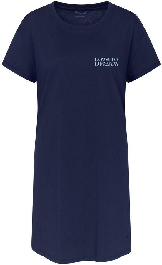 Triumph Nachthemd Nightdresses NDK X zacht ademend geribbelde ronde halslijn korte mouw
