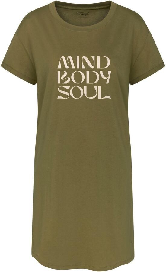 Triumph Nachthemd Nightdresses NDK X zacht ademend geribbelde ronde halslijn korte mouw