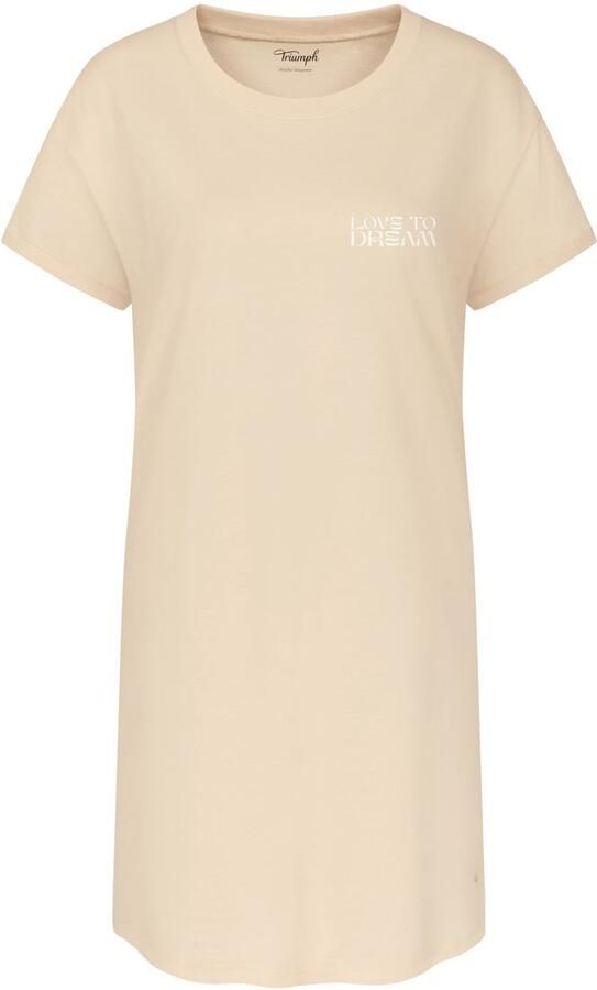 Triumph Nachthemd Nightdresses NDK X zacht ademend geribbelde ronde halslijn korte mouw