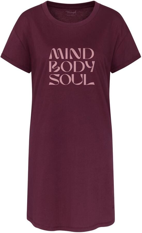 Triumph Nachthemd Nightdresses NDK X zacht ademend geribbelde ronde halslijn korte mouw