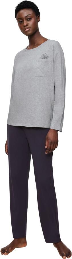 Triumph Pyjama Bloemborduurwerk borstzak ronde hals lange mouw - Foto 5