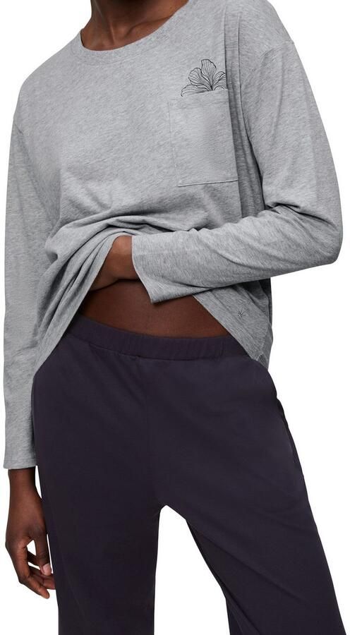 Triumph Pyjama Bloemborduurwerk borstzak ronde hals lange mouw - Foto 2