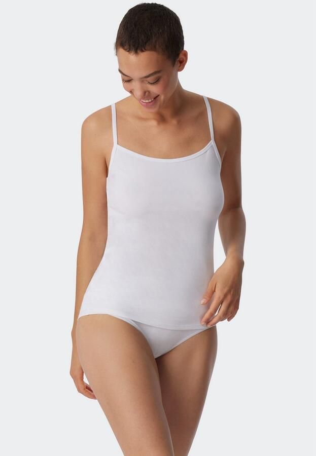 Uncover by SCHIESSER Top met spaghettibandjes UNCOVER Cotton diepe ronde halslijn smalle bandjes elastisch zacht - Foto 2