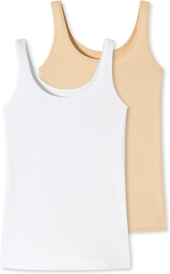 Uncover by SCHIESSER Top UNCOVER Cotton diepe ronde halslijn brede bandjes elastisch zacht (Set van 2) - Foto 4