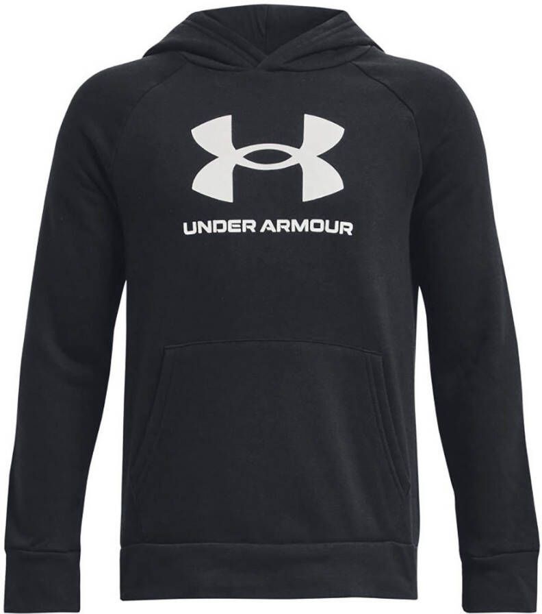 Under Armour sportsweater Rival Fleece zwart Jongens Katoen Capuchon Logo 164