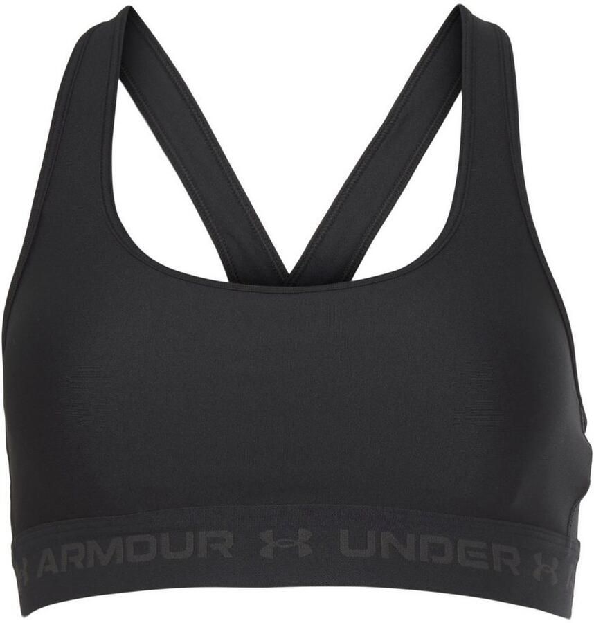 Under Armour mid crossback medium-impact sportbh zwart dames