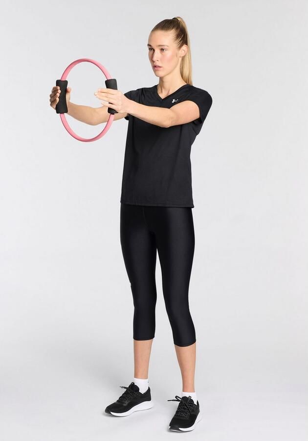 Under Armour mid crossback medium-impact sportbh zwart dames - Foto 6