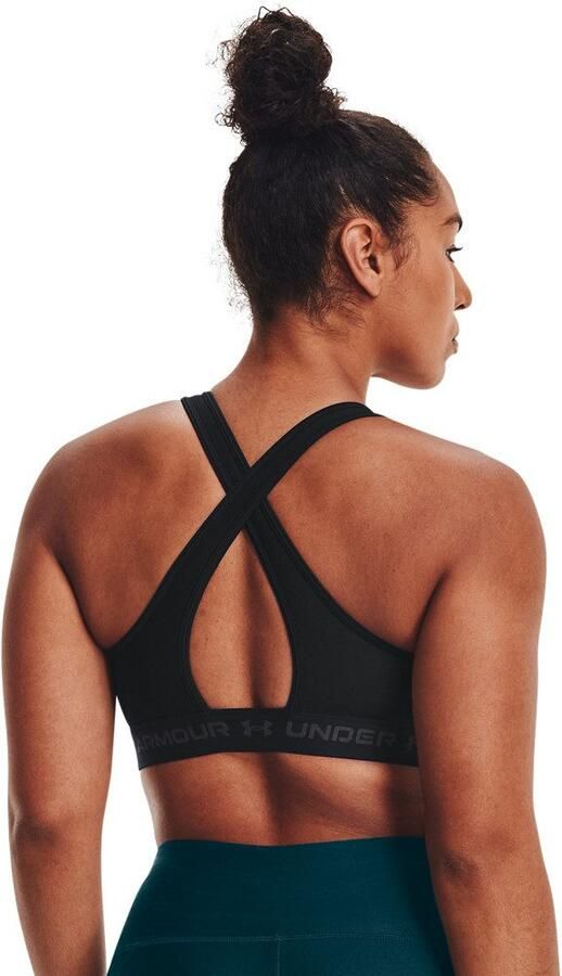Under Armour mid crossback medium-impact sportbh zwart dames - Foto 11