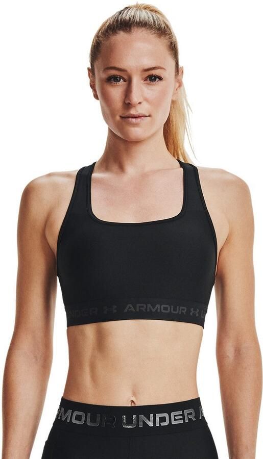 Under Armour mid crossback medium-impact sportbh zwart dames - Foto 12