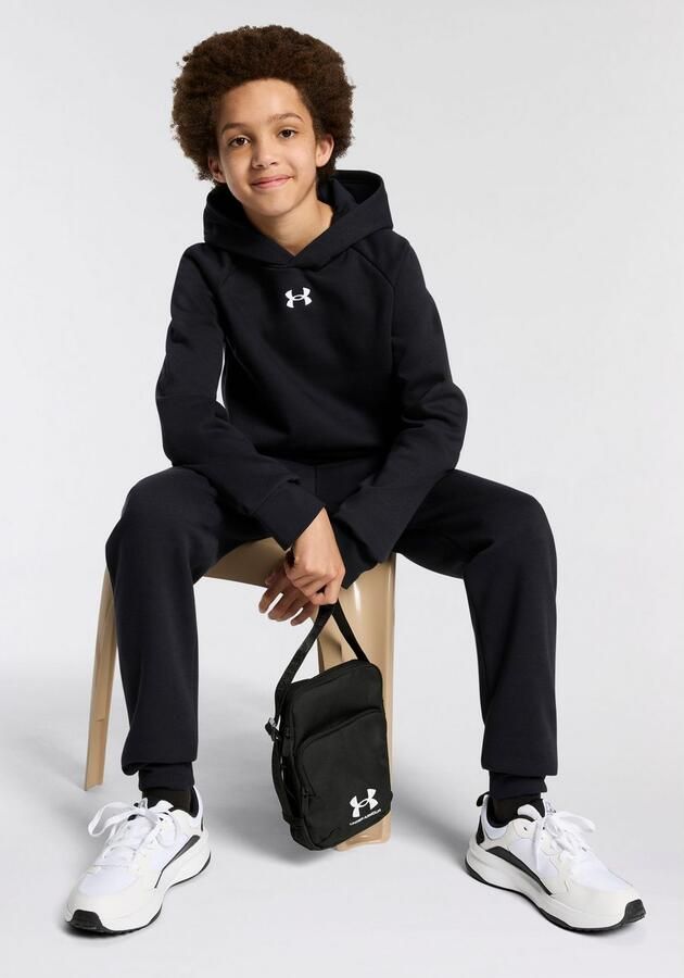 Under Armour fleece sporthoodie Rival Fleece zwart Sportsweater Jongens Katoen Capuchon 164 - Foto 2