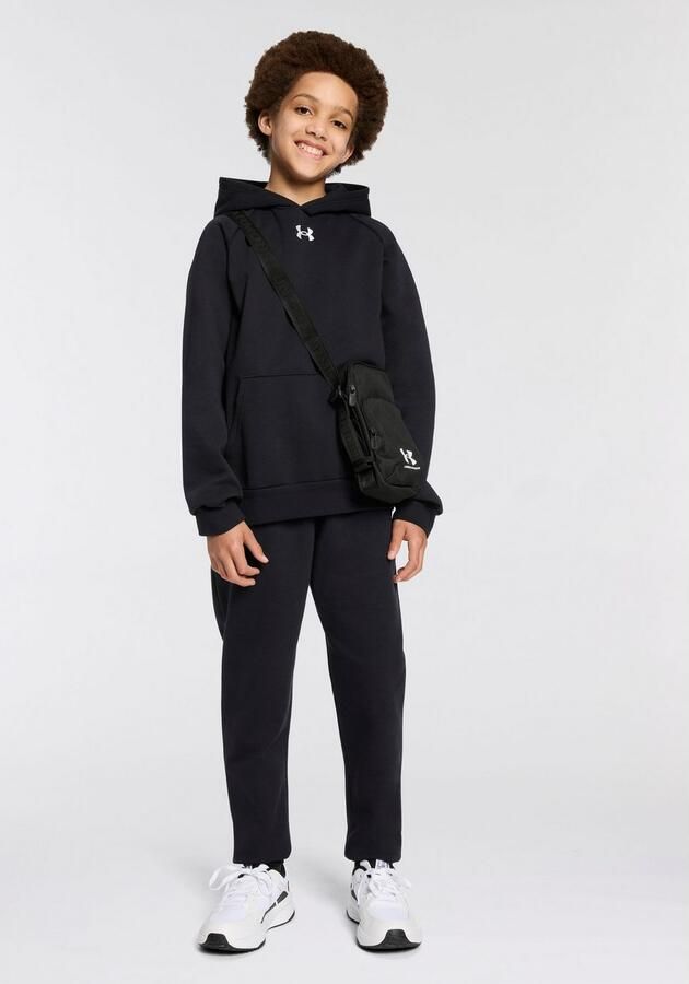 Under Armour fleece sporthoodie Rival Fleece zwart Sportsweater Jongens Katoen Capuchon 164
